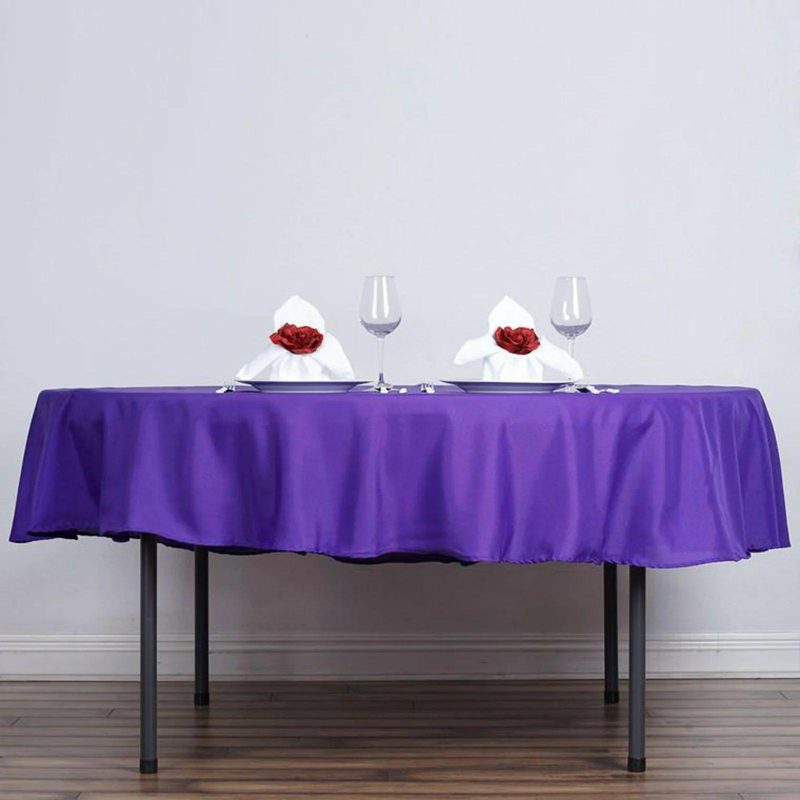 Purple Seamless Polyester Round Tablecloth 90″  |   Polyester Polyester Polyester