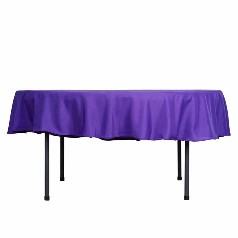 Purple Seamless Polyester Round Tablecloth 90″  |   Polyester Polyester Polyester