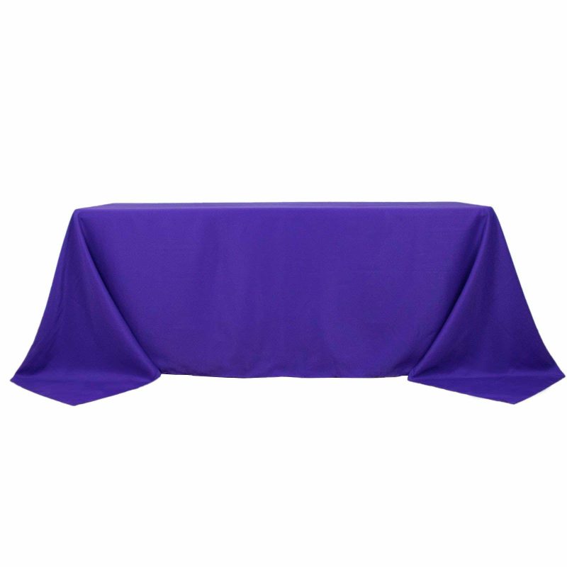 Purple Seamless Premium Polyester Rectangular Tablecloth 220GSM 90″x132″ for 6 Foot Table With Floor-Length Drop  |   Polyester Polyester Polyester