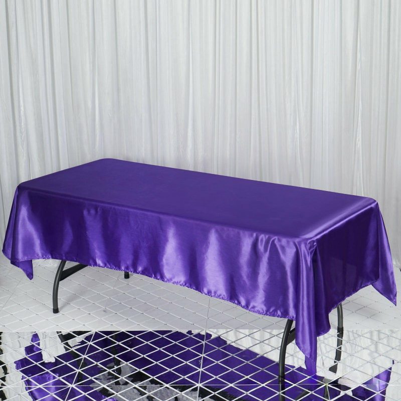 Purple Seamless Smooth Satin Rectangular Tablecloth 60″x102″  |   Satin Satin Purple