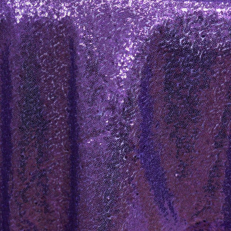 Purple Sequin Sparkly Square Table Overlay 72″x72″  |   Sequin Sequin Purple