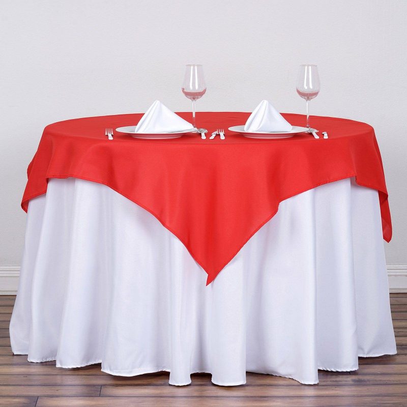 Red Polyester Square Tablecloth 54″x54″  |   Polyester Polyester Polyester