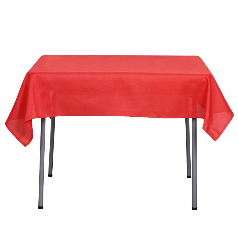 Red Polyester Square Tablecloth 54″x54″  |   Polyester Polyester Polyester