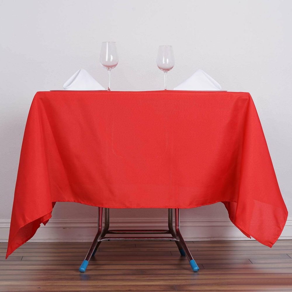 Red Polyester Square Tablecloth 70″x70″  |   Polyester Polyester Polyester