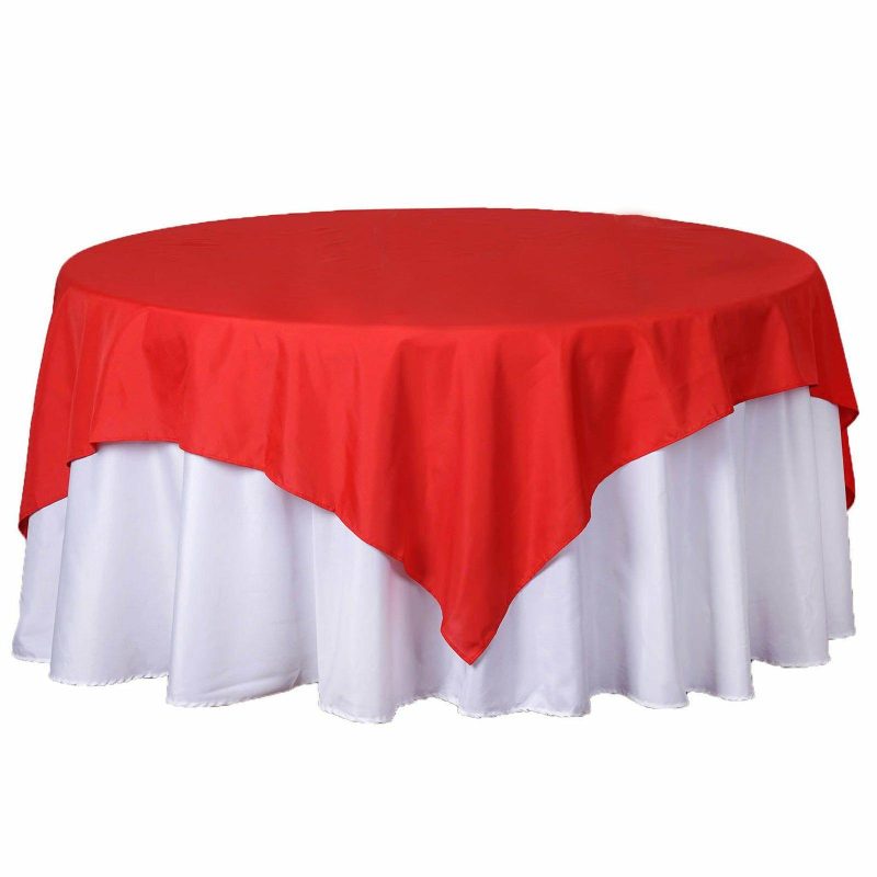 Red Polyester Square Tablecloth 70″x70″  |   Polyester Polyester Polyester