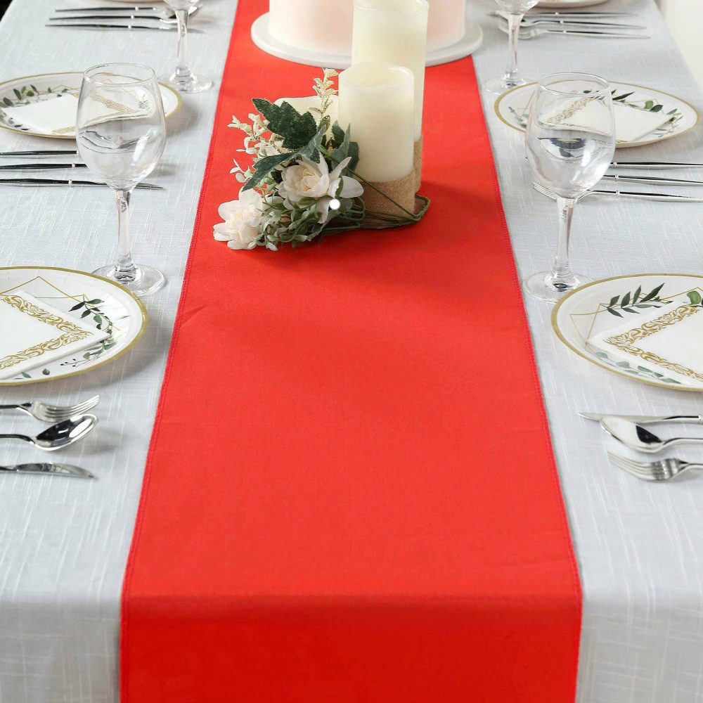 Red Polyester Table Runner 12″x108″  |   Polyester Polyester Polyester