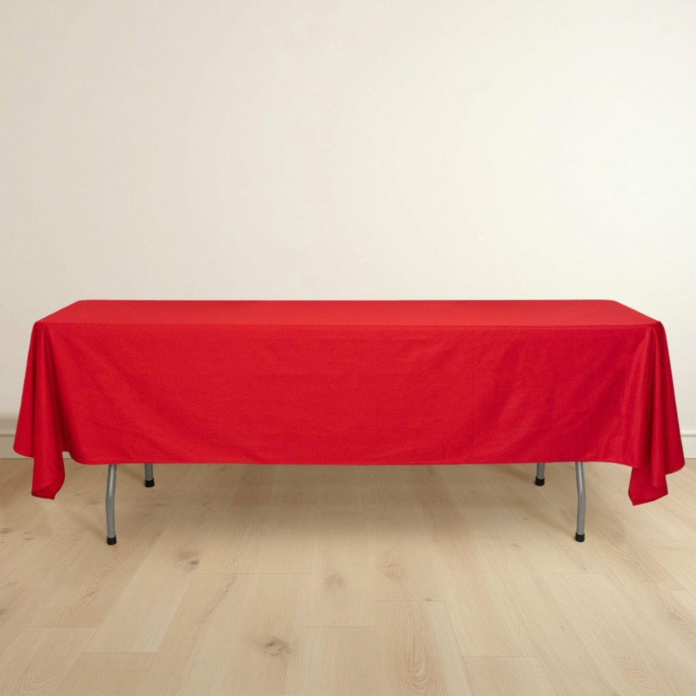 Red Premium Scuba Rectangular Tablecloth, Wrinkle Free Polyester Seamless Tablecloth – 60″x102″  |   Polyester Polyester Polyester