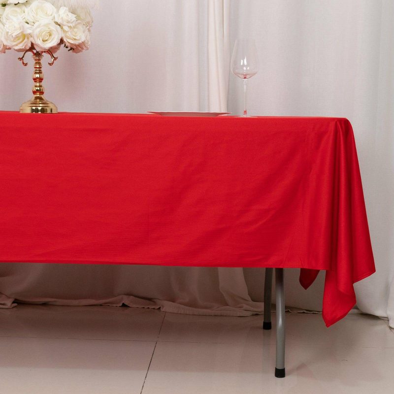 Red Premium Scuba Rectangular Tablecloth, Wrinkle Free Polyester Seamless Tablecloth – 60″x102″  |   Polyester Polyester Polyester