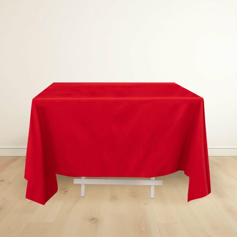 Red Premium Scuba Square Tablecloth, Wrinkle Free Polyester Seamless Tablecloth 70″  |   Polyester Polyester Polyester