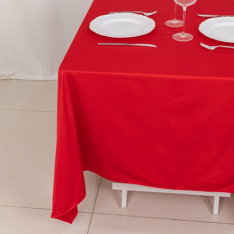 Red Premium Scuba Square Tablecloth, Wrinkle Free Polyester Seamless Tablecloth 70″  |   Polyester Polyester Polyester