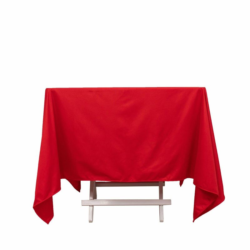 Red Premium Scuba Square Tablecloth, Wrinkle Free Polyester Seamless Tablecloth 70″  |   Polyester Polyester Polyester