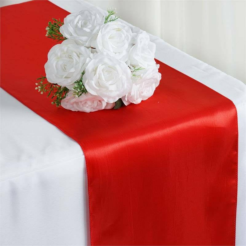 Red Satin Table Runner 12″x108″  |   Satin & Taffeta Satin & Taffeta Red