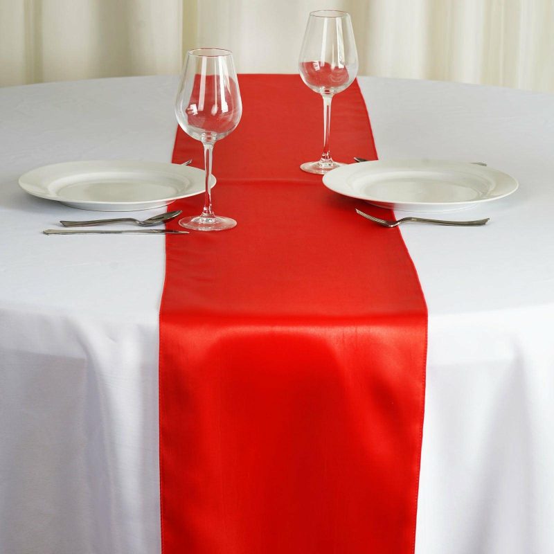 Red Satin Table Runner 12″x108″  |   Satin & Taffeta Satin & Taffeta Red