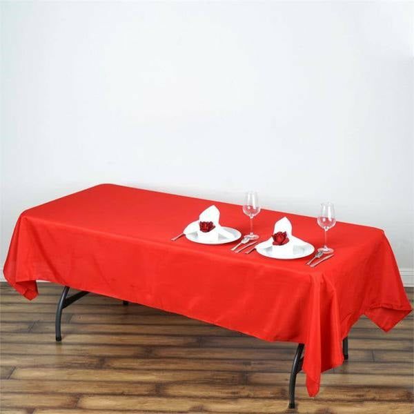 Red Seamless Polyester Rectangular Tablecloth 60″x102″  |   Polyester Polyester Polyester