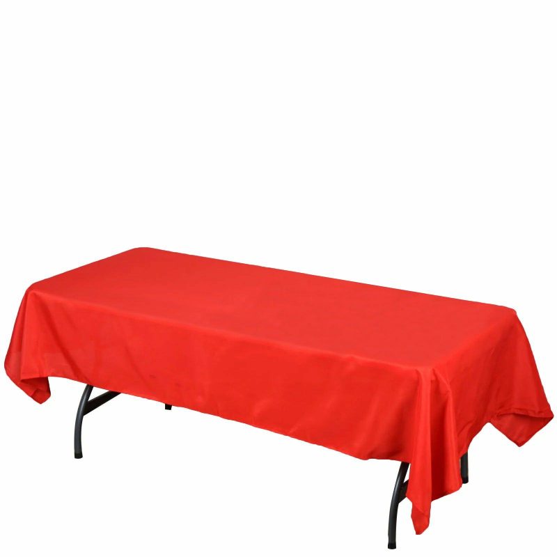 Red Seamless Polyester Rectangular Tablecloth 60″x102″  |   Polyester Polyester Polyester