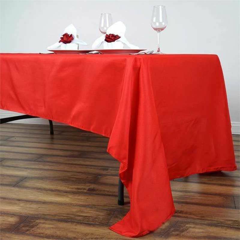 Red Seamless Polyester Rectangular Tablecloth 60″x126″  |   Polyester Polyester Polyester