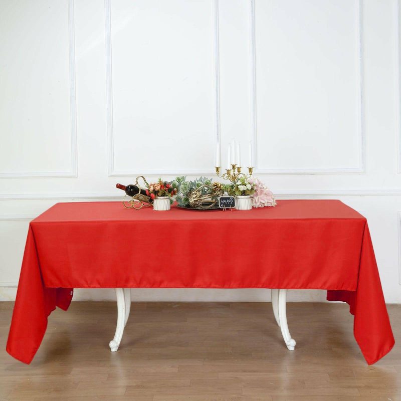 Red Seamless Polyester Rectangular Tablecloth 60″x126″  |   Polyester Polyester Polyester