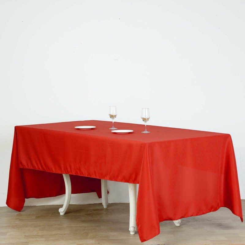 Red Seamless Polyester Rectangular Tablecloth 60″x126″  |   Polyester Polyester Polyester