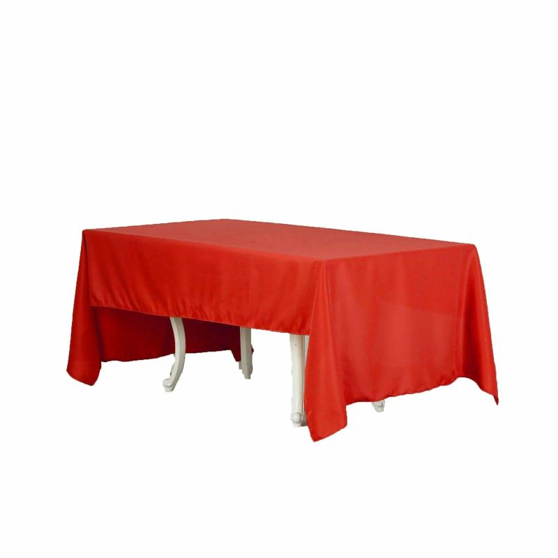 Red Seamless Polyester Rectangular Tablecloth 60″x126″  |   Polyester Polyester Polyester