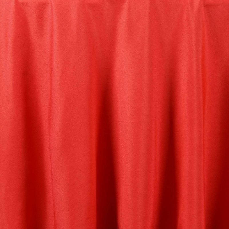 Red Seamless Polyester Round Tablecloth 120″ for 5 Foot Table With Floor-Length Drop  |   Polyester Polyester Polyester