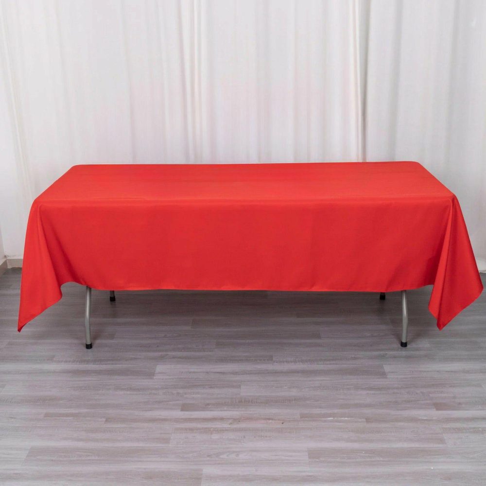 Red Seamless Premium Polyester Rectangular Tablecloth 220GSM 60″x102″  |   Polyester Polyester Polyester