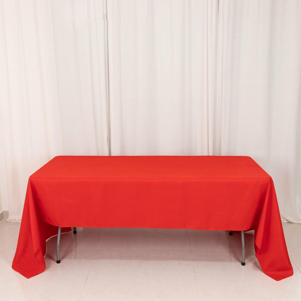 Red Seamless Premium Polyester Rectangular Tablecloth 220GSM 60″x126″  |   Polyester Polyester Polyester