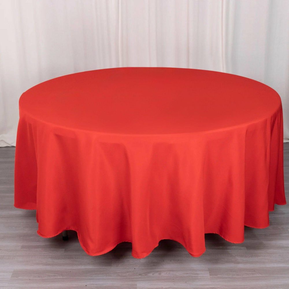 Red Seamless Premium Polyester Round Tablecloth 220GSM 108″  |   Polyester Polyester Polyester