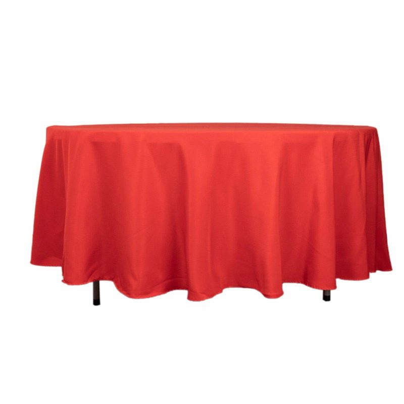 Red Seamless Premium Polyester Round Tablecloth 220GSM 108″  |   Polyester Polyester Polyester