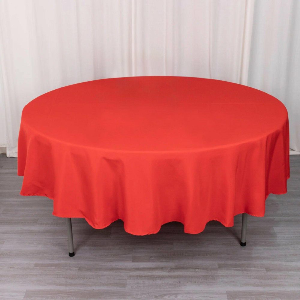 Red Seamless Premium Polyester Round Tablecloth 220GSM 90″  |   Polyester Polyester Polyester