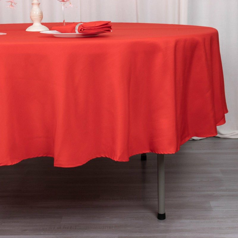 Red Seamless Premium Polyester Round Tablecloth 220GSM 90″  |   Polyester Polyester Polyester