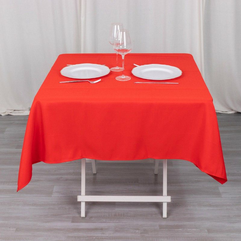 Red Seamless Premium Polyester Square Tablecloth 220GSM 54″x54″  |   Polyester Polyester Polyester