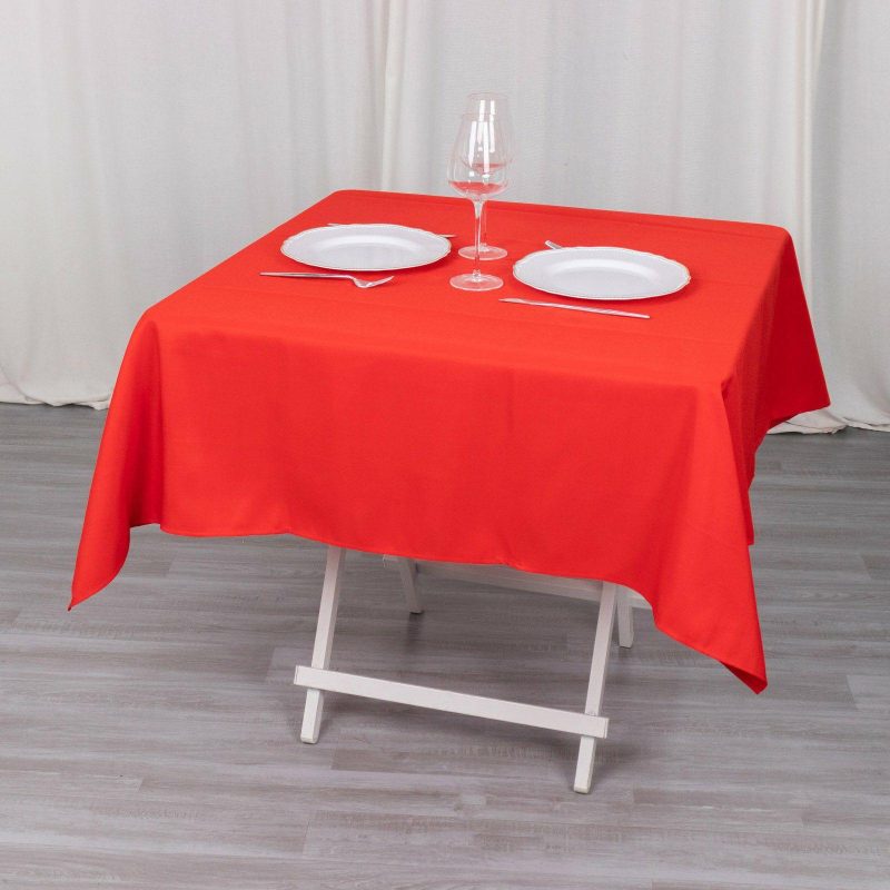 Red Seamless Premium Polyester Square Tablecloth 220GSM 54″x54″  |   Polyester Polyester Polyester