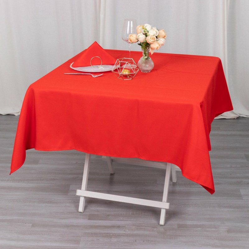 Red Seamless Premium Polyester Square Tablecloth 220GSM 54″x54″  |   Polyester Polyester Polyester