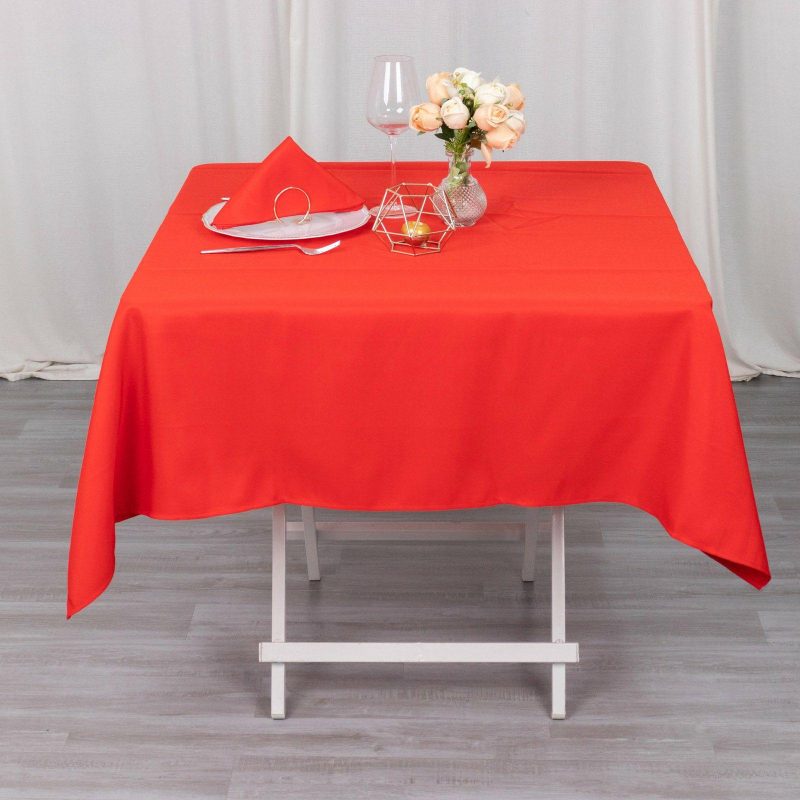 Red Seamless Premium Polyester Square Tablecloth 220GSM 54″x54″  |   Polyester Polyester Polyester