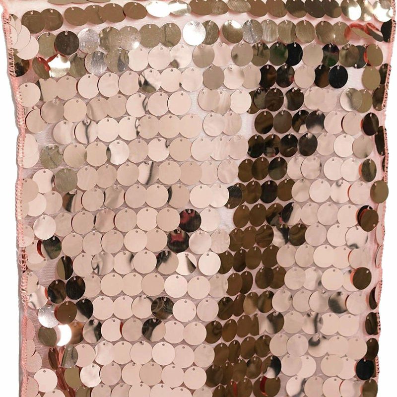 Rose Gold Big Payette Sequin Table Runner 13″x108″  |   Sequin Sequin Rose gold