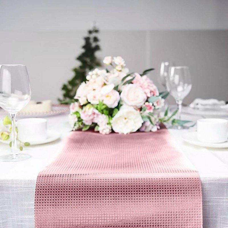 Rose Gold Glamorous Diamond Print Table Runner, Disposable Paper Table Runner 9ft  |   Stylish Stylish Rose gold