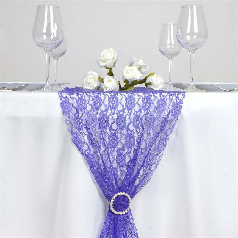 Royal Blue Floral Lace Table Runner 12″x108″  |   Jute Burlap & Lace Jute Burlap & Lace Jute Burlap & Lace