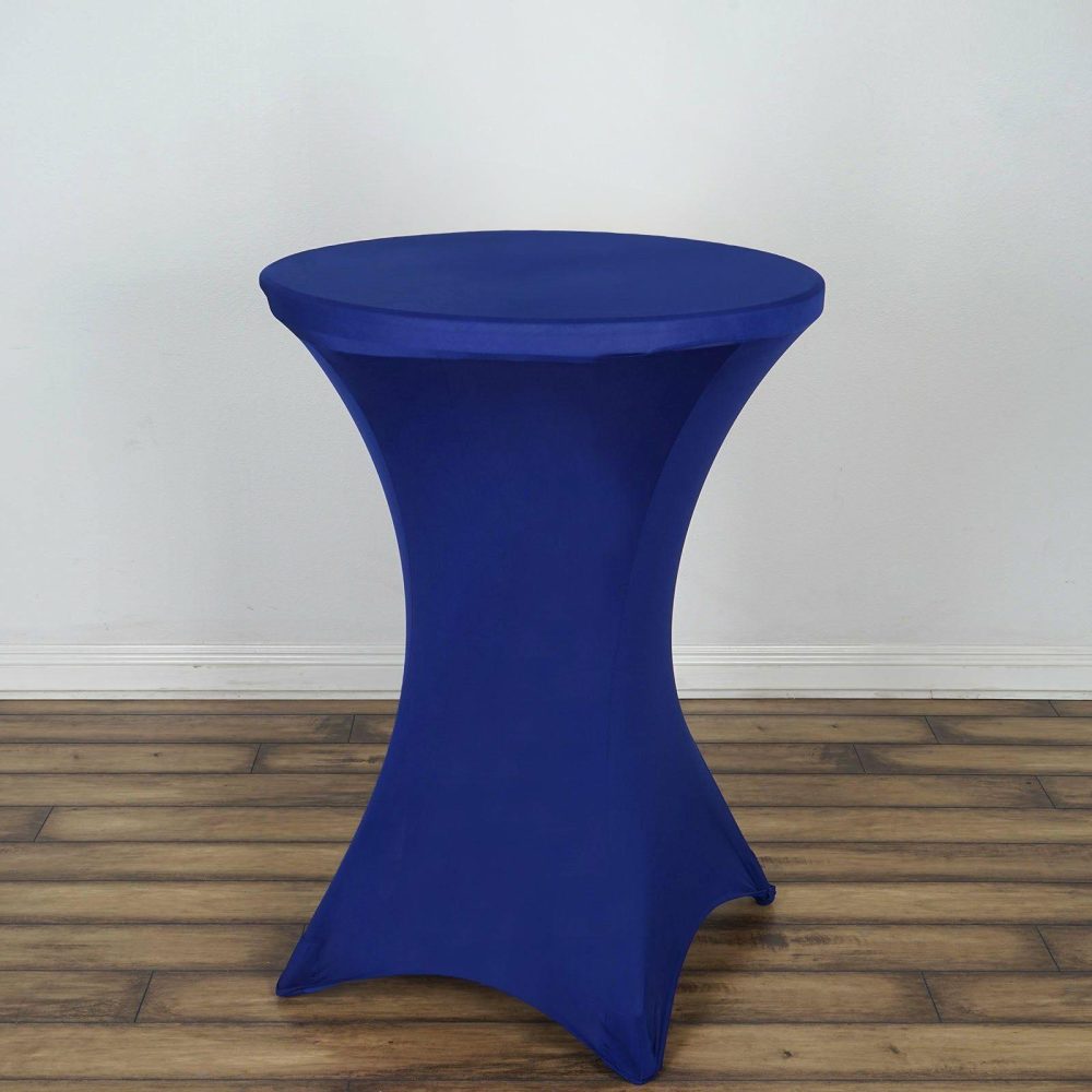 Royal Blue Highboy Spandex Cocktail Table Cover, Fitted Stretch Tablecloth for 24″-32″ Dia High Top Tables  |   Spandex & Fitted Spandex & Fitted Royal blue