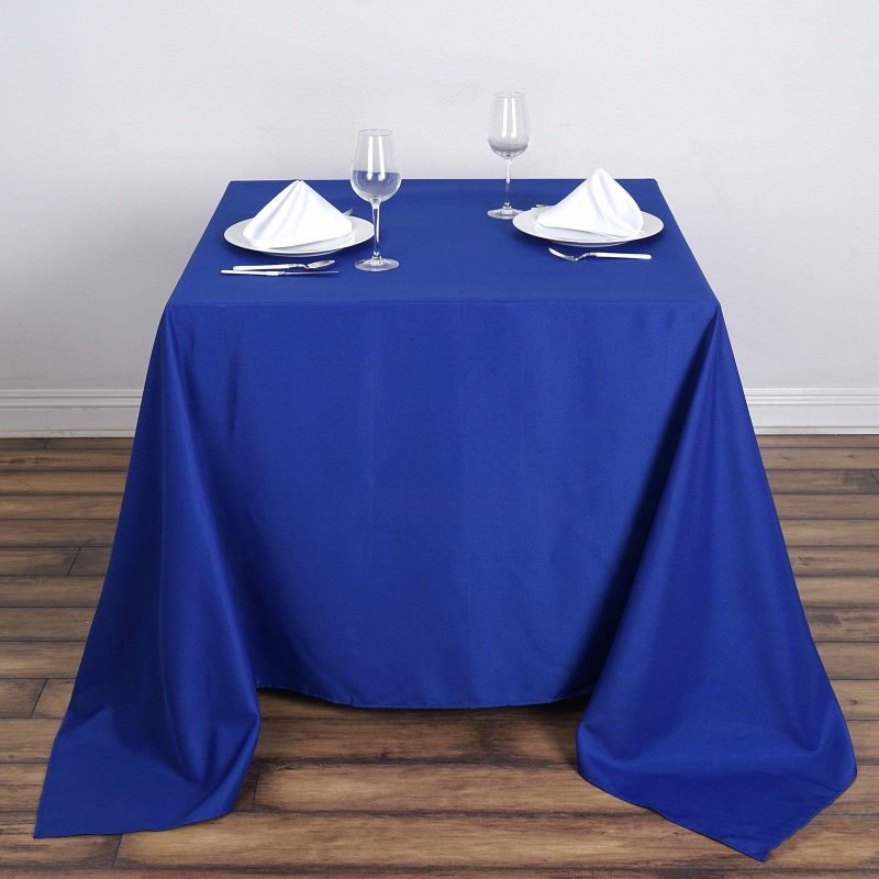 Royal Blue Polyester Square Tablecloth 90″x90″  |   Polyester Polyester Polyester