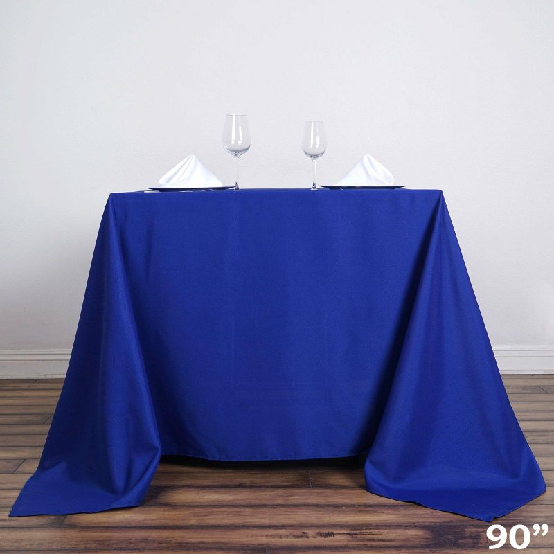 Royal Blue Polyester Square Tablecloth 90″x90″  |   Polyester Polyester Polyester