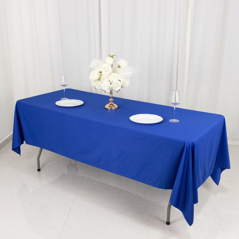 Royal Blue Premium Scuba Rectangular Tablecloth, Wrinkle Free Polyester Seamless Tablecloth – 60″x102″  |   Polyester Polyester Polyester