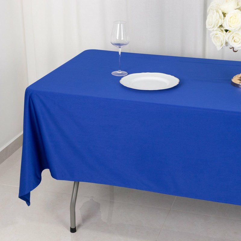 Royal Blue Premium Scuba Rectangular Tablecloth, Wrinkle Free Polyester Seamless Tablecloth – 60″x102″  |   Polyester Polyester Polyester