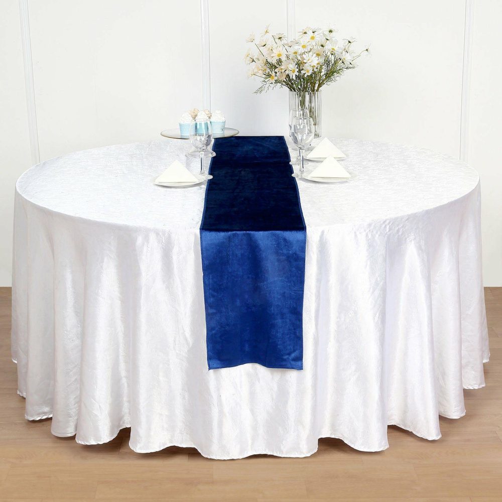 Royal Blue Premium Velvet Table Runner 12″x108″  |   Velvet & Flocking Table Runners Royal blue