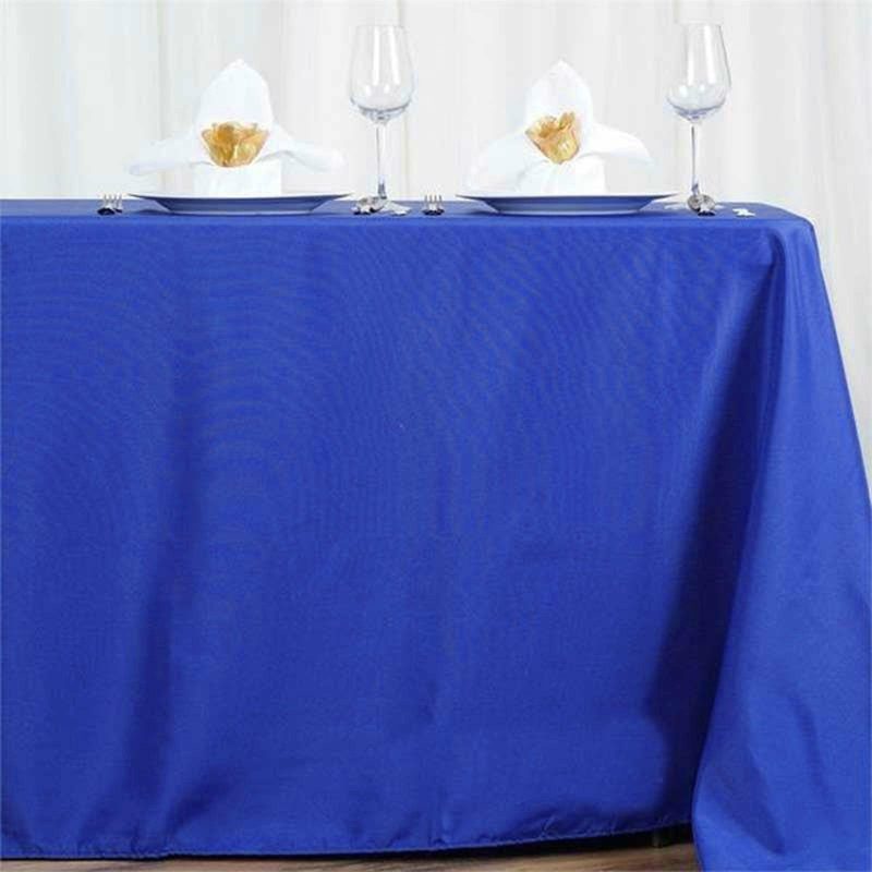 Royal Blue Seamless Polyester Rectangle Tablecloth, Reusable Linen Tablecloth 72″x120″  |   Polyester Polyester Polyester