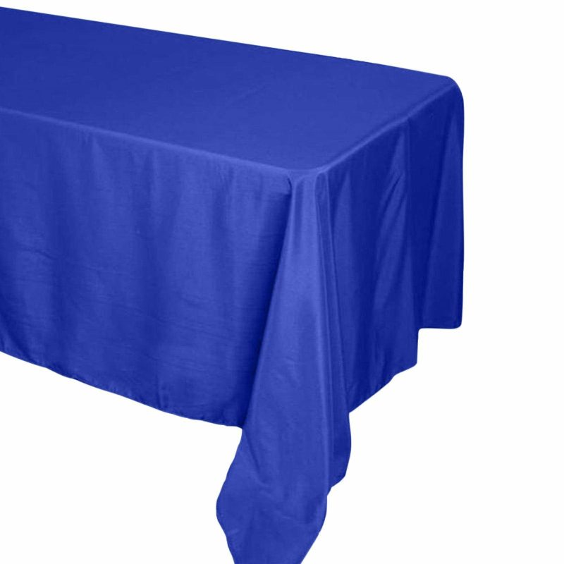 Royal Blue Seamless Polyester Rectangle Tablecloth, Reusable Linen Tablecloth 72″x120″  |   Polyester Polyester Polyester