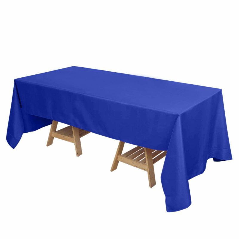 Royal Blue Seamless Polyester Rectangle Tablecloth, Reusable Linen Tablecloth 72″x120″  |   Polyester Polyester Polyester