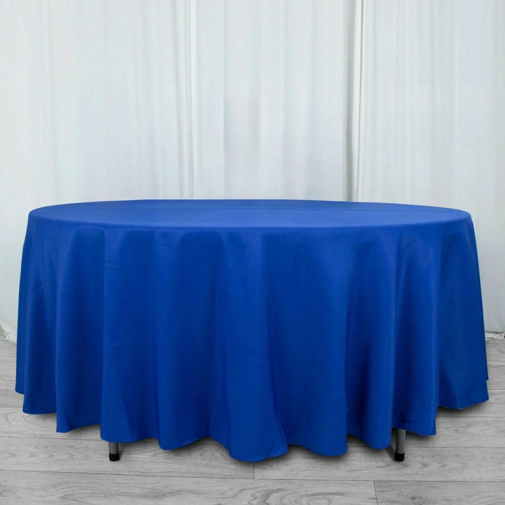 Royal Blue Seamless Premium Polyester Round Tablecloth 220GSM 108″  |   Polyester Polyester Polyester