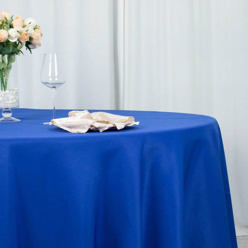 Royal Blue Seamless Premium Polyester Round Tablecloth 220GSM 108″  |   Polyester Polyester Polyester