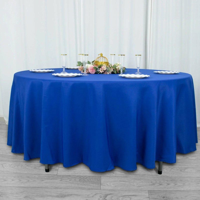 Royal Blue Seamless Premium Polyester Round Tablecloth 220GSM 108″  |   Polyester Polyester Polyester