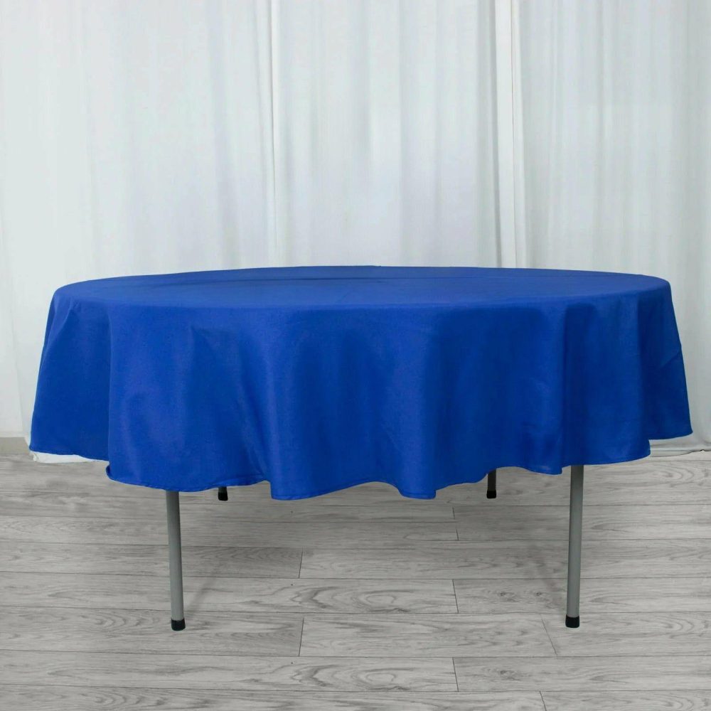 Royal Blue Seamless Premium Polyester Round Tablecloth 220GSM 90″  |   Polyester Polyester Polyester